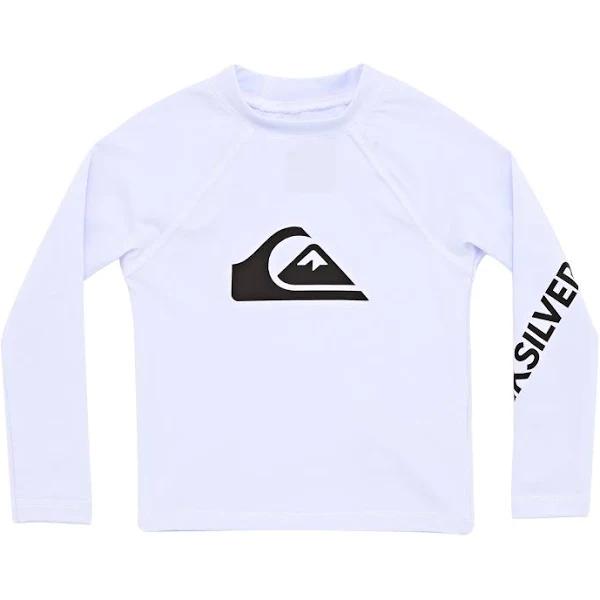 Quiksilver Youth All Time Long Sleeve UPF 50 Rash Guard Big Kid Shirt - White - Swimoutlet.com