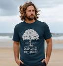 Rapanui Men's Drop Seeds Not Bombs T-Shirt | Size: XXXL | Black Certified Organic Cotton | Printed T-Shirt