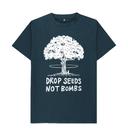 Rapanui Men's Drop Seeds Not Bombs T-Shirt | Size: XXXL | Black Certified Organic Cotton | Printed T-Shirt