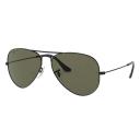 Ray-Ban Aviator Classic Sunglasses RB3025 W3361 - Black Frame - Polarized Green Classic G-15 Lenses - 58mm