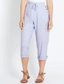 Rockmans Crop Linen Button Pants