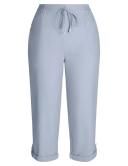 Rockmans Crop Linen Pants - Womens - Soft Chambray AU Size 20 - AfterPay & zipPay Available