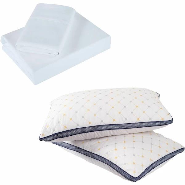 Royal Comfort Bedding Set 1 x 1200TC 4 Piece Sheet Set and 2 x Air Mesh Pillows - AfterPay & zipPay Available