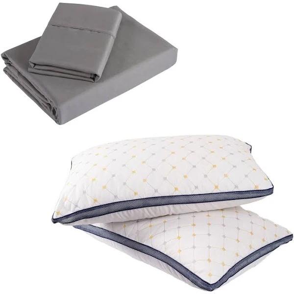 Royal Comfort Bedding Set 1 x 1200TC 4 Piece Sheet Set and 2 x Air Mesh Pillows - AfterPay & zipPay Available