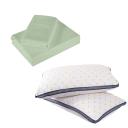 Royal Comfort Bedding Set 1 x 1200TC 4 Piece Sheet Set and 2 x Air Mesh Pillows - Double - Sage