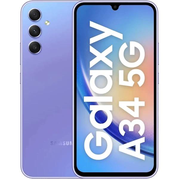 Samsung Galaxy A34 5G (Awesome Violet, 8GB, 128GB Storage) | 48 MP No Shake Cam (OIS) | IP67 | Gorilla Glass 5 | Voice Focus | Without Charger