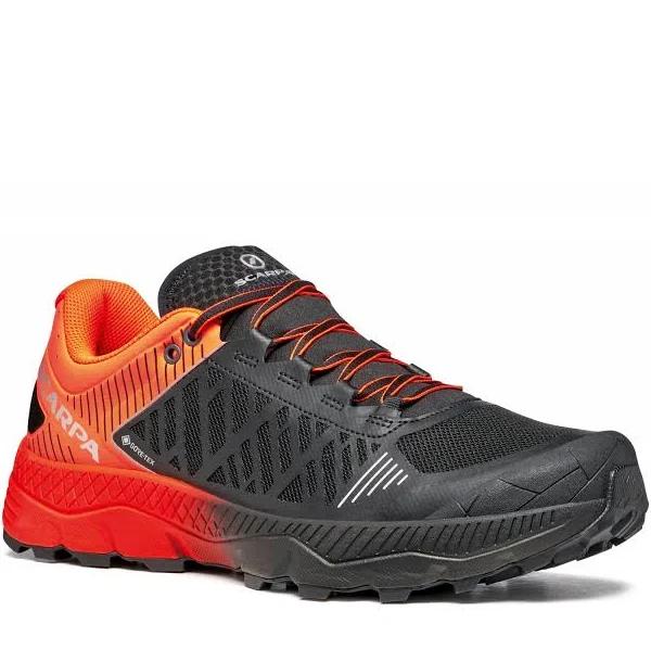 Scarpa Spin Ultra GTX orange-black, Mens GORE-TEX Trail Running & Running Shoes, Size US 12.5 - Color Orange Fluo - Black
