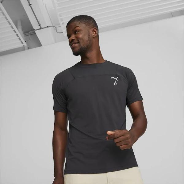 Seasons Men's coolCELL Trail Running T-Shirt in Black, Size Small, Nylon/Elastane by Puma