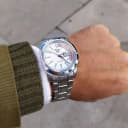 Seiko 5 Classic Men's Size White Dial Stainless Steel Strap Watch SNKK25K1