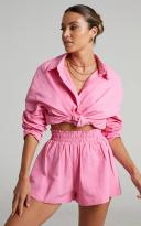 Showpo | Terah Shorts - High Waisted Shorts in Pink | European Summer Outfit