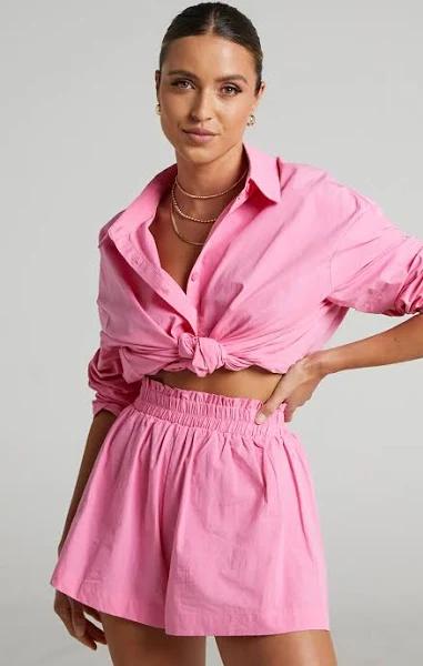 Showpo | Terah Shorts - High Waisted Shorts in Pink | European Summer Outfit