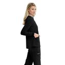 Skechers by Barco Stability Women's 2-Pocket Stretch Warm-Up Scrub Jacket in Moonstruck | Size XS Polyester/recyc Polyester/spandex