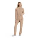 Skechers by Barco Stability Women's 2-Pocket Stretch Warm-Up Scrub Jacket in Moonstruck | Size XS Polyester/recyc Polyester/spandex