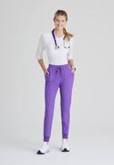 Skechers by Barco Women's 4-Pocket Stretch Cargo Jogger Scrub Pants in Royal Lilac | Size XS Polyester/recyc Polyester/spandex