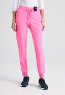 Skechers by Barco Women's 4-Pocket Stretch Cargo Jogger Scrub Pants - Petite in Vivid Pink | Size M Polyester/recyc Polyester/spandex