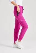 Skechers by Barco Women's 4-Pocket Stretch Cargo Jogger Scrub Pants - Petite in Vivid Pink | Size XL Polyester/recyc Polyester/spandex