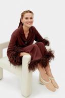 Sleeper - Women's Brown Pyjamas - Party Pajama With Double Feathers - Size M at The Iconic