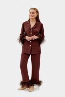 Sleeper - Women's Brown Pyjamas - Party Pajama With Double Feathers - Size M at The Iconic