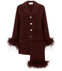Sleeper - Women's Brown Pyjamas - Party Pajama With Double Feathers - Size M at The Iconic