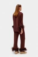 Sleeper - Women's Brown Pyjamas - Party Pajama With Double Feathers - Size M at The Iconic