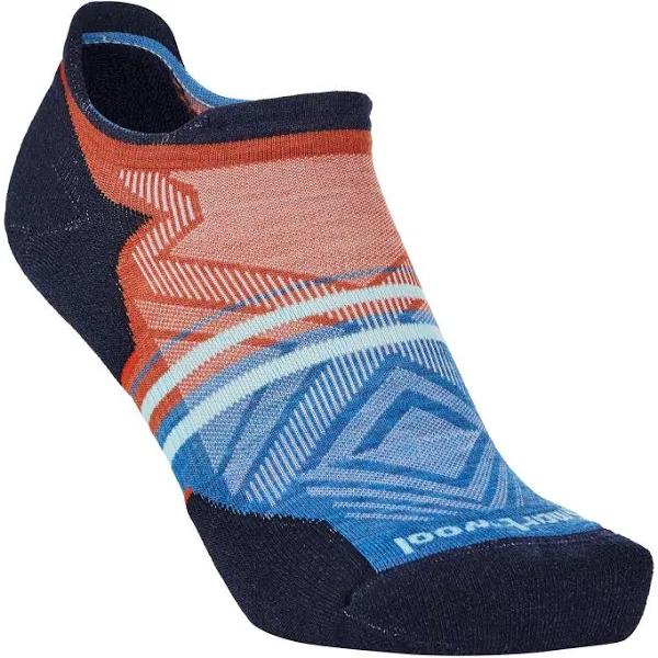 Smartwool Run Targeted Cushion Low Ankle Pattern Socks- Smartwool Sock, Pattern Orange Rust / Medium