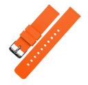 Soft Silicone Watch Band / Strap in Pumpkin Orange w/ Gunmetal Grey Buckle, Width 20mm, Standard Length | Barton
