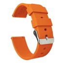 Soft Silicone Watch Band / Strap in Pumpkin Orange w/ Gunmetal Grey Buckle, Width 20mm, Standard Length | Barton