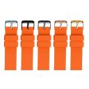 Soft Silicone Watch Band / Strap in Pumpkin Orange w/ Gunmetal Grey Buckle, Width 20mm, Standard Length | Barton