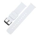 Soft Silicone Watch Band / Strap in White w/ Gunmetal Grey Buckle, Width 20mm, Standard Length | Barton