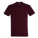 SOLS Mens Imperial Heavyweight Short Sleeve T-Shirt Burgundy 3XL Ringspun Semi-Combed Cotton Mens T-Shirt