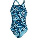 Speedo Hyperboom Allover Medalist Swimsuit - Ture Navy/ Nordic Teal/ Mercurial Blue | Pro Swimwear
