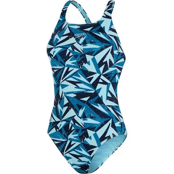Speedo Hyperboom Allover Medalist Swimsuit - Ture Navy/ Nordic Teal/ Mercurial Blue | Pro Swimwear