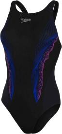 Speedo Womens/Ladies Recordbreaker Eco Endurance+ Placement Panel One Piece Swimsuit Black/Blue/Orchid 10 UK