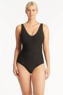 Spinnaker D/DD Cup One Piece | Body Sculpting Swimwear | Black | 18 | Sea Level Swim Australia