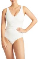 Spinnaker D/DD Cup One Piece | Body Sculpting Swimwear | White | 10 | Sea Level Swim Australia