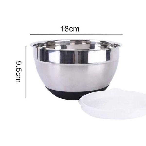 Stainless Steel Mixing Bowls Kitchen Utensil Bowl Non-slip with Lids For Salad Bread Pastries Cake Bowl .