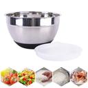 Stainless Steel Mixing Bowls with Lids Silicone Non-slip Bottom Kitchen Utensil Bowl For Salad Bread Pastries Cake Bowl Kichen