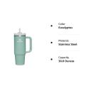 Stanley Adventure Eucalyptus 30oz - Reusable Vacuum Quencher Tumbler with Straw, Leak Resistant Lid, Insulated Cup, Maintains Cold, Heat, and Ice