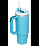 Stanley Adventure Eucalyptus 30oz - Reusable Vacuum Quencher Tumbler with Straw, Leak Resistant Lid, Insulated Cup, Maintains Cold, Heat, and Ice