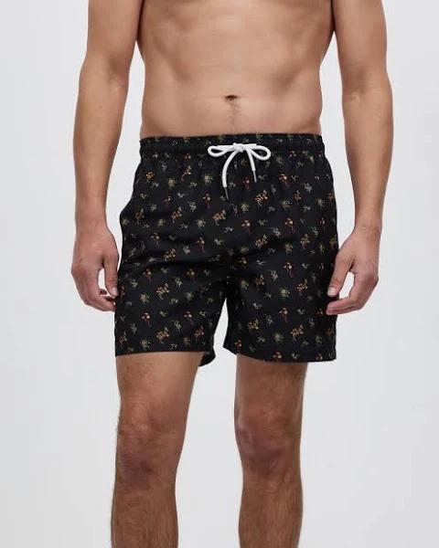 Staple Superior - Men's Black Boardshorts - Seaside Recycled Swim Shorts - Size 36 at The Iconic