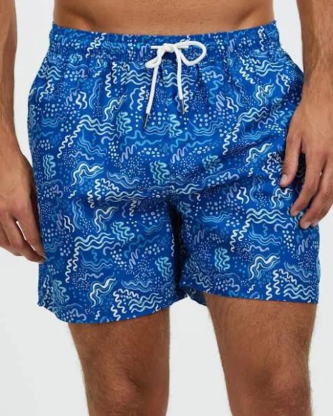 Staple Superior - Men's Blue Boardshorts - Seaside Recycled Swim Shorts - Size 28 at The Iconic