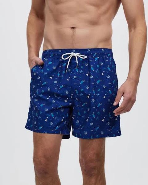 Staple Superior - Men's Blue Boardshorts - Seaside Recycled Swim Shorts - Size 34 at The Iconic