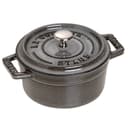 Staub Cast Iron 0.25-qt Mini Round Cocotte - Graphite Grey, Made in France