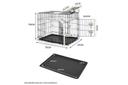 Taily 30" Pet Crate Dog Cage 3 Doors Collapsible Metal Kennel Rabbit Cat Puppy House w/ Tray & Cover
