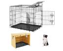 Taily 36" Pet Crate Dog Cage 3 Doors Collapsible Metal Kennel Rabbit Cat Puppy House w/ Tray & Cover