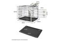 Taily 36" Pet Crate Dog Cage 3 Doors Collapsible Metal Kennel Rabbit Cat Puppy House w/ Tray & Cover