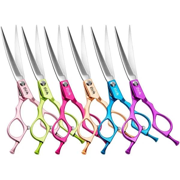 Taiwan Original Pet Grooming Color Small Curved Scissors Imported VG10 Professional Pet Curve