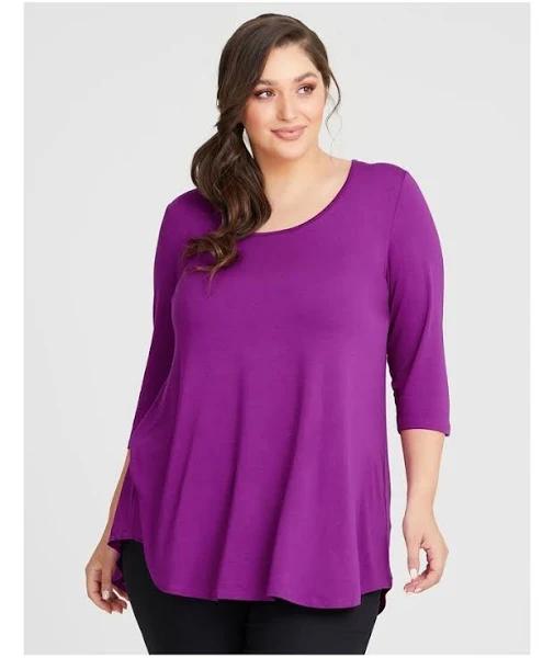 Taking Shape Bamboo Base 3/4 Sleeve Top Pink 20