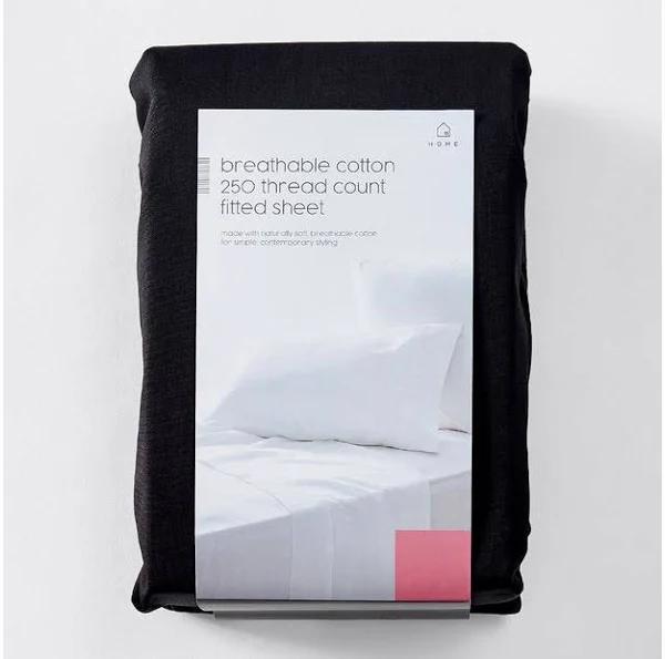 Target 250 Thread Count Cotton Fitted Sheet - Black - Queen Bed