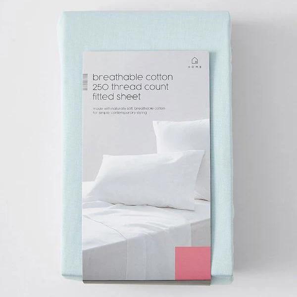 Target 250 Thread Count Cotton Fitted Sheet | Blue | Queen Bed